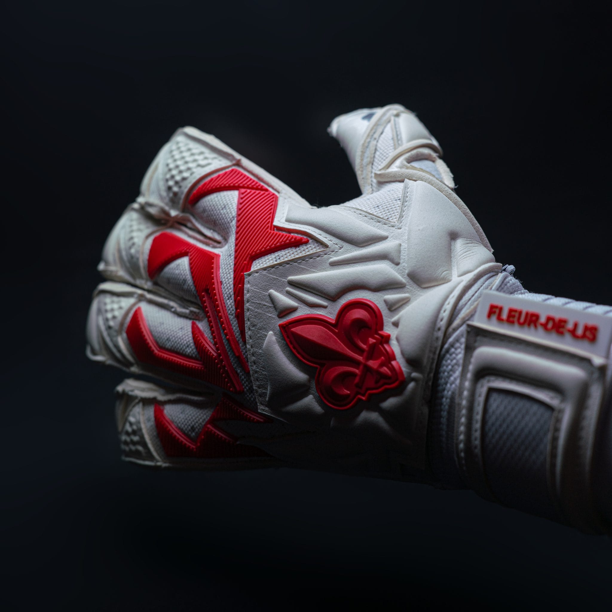 Fleur De Lis GK Nova Pro OG University Red Trim - Our Glove Highlight Image & Model View